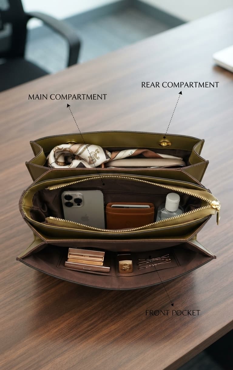 Imported High-End Crossbody Sling Bag for Women | 3-Compartment Shoulder Bag with Top Flap & Zip