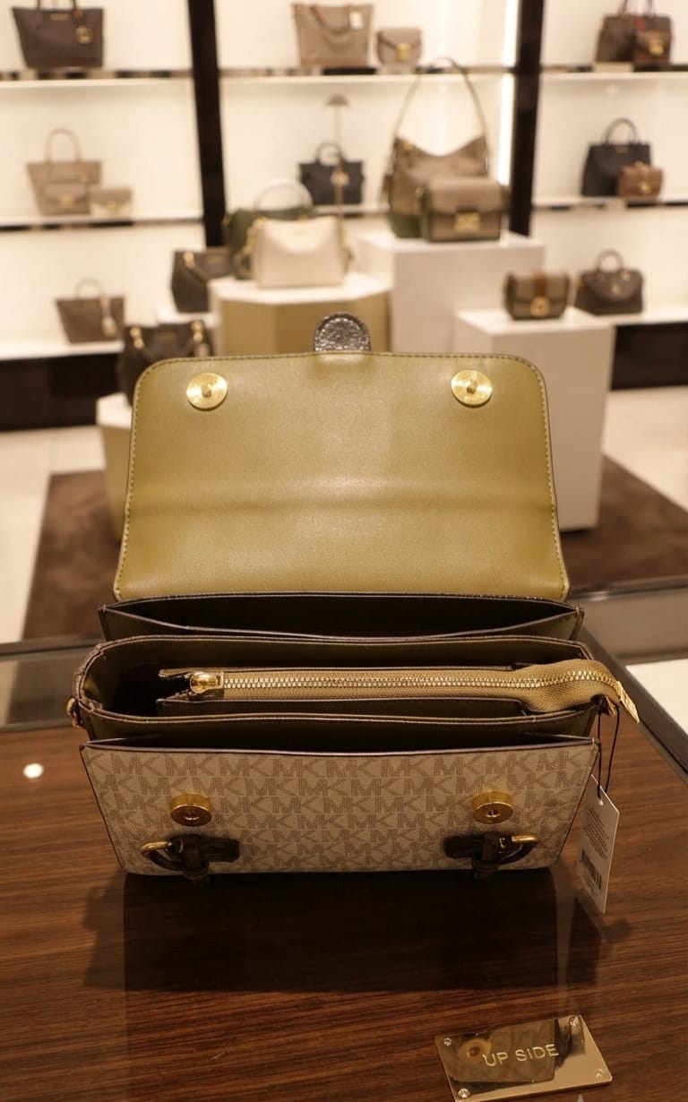 Imported High-End Crossbody Sling Bag for Women | 3-Compartment Shoulder Bag with Top Flap & Zip