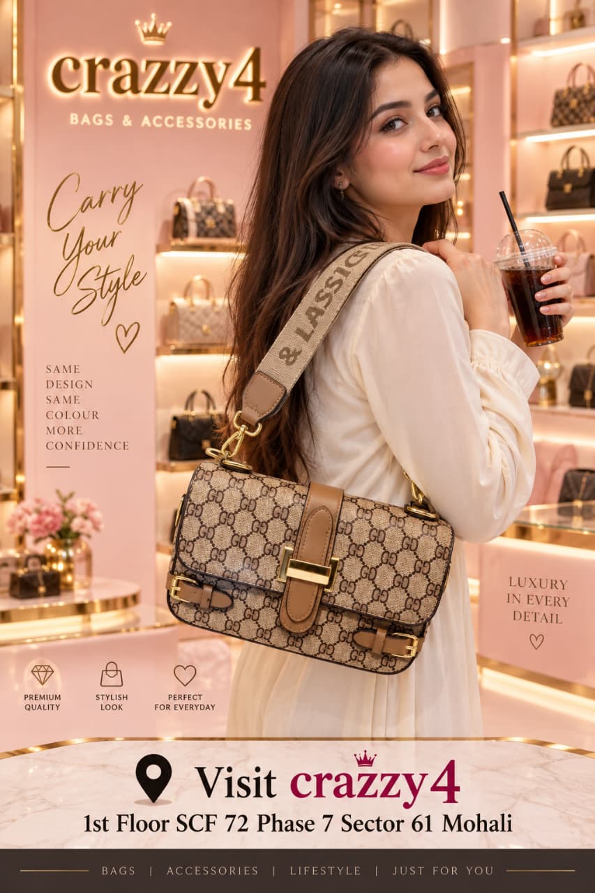 Imported High-End Crossbody Sling Bag for Women | 3-Compartment Shoulder Bag with Top Flap & Zip