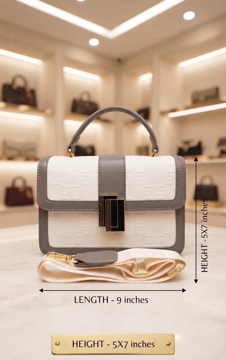 Imported High-End Crossbody Sling Bag for Women | 3-Compartment Shoulder Bag with Top Flap & Zip