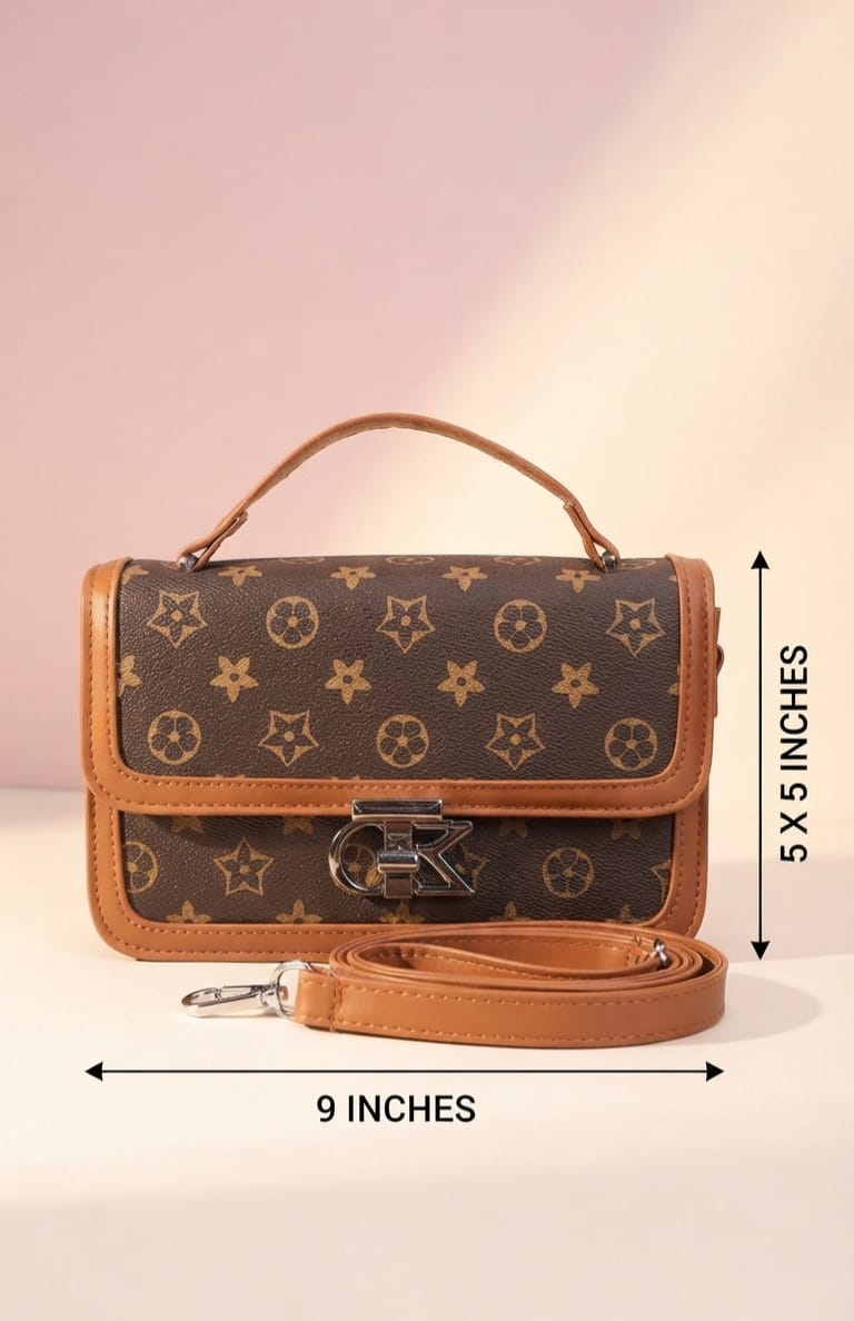 Imported Premium Crossbody Sling Bag for Women | 3-Compartment Shoulder Bag with Top Flap & Zip