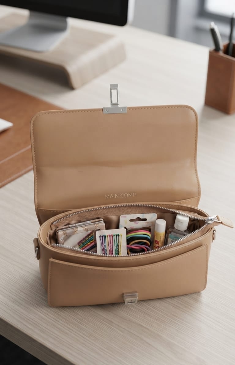 Imported Premium Crossbody Sling Bag for Women | 3-Compartment Shoulder Bag with Top Flap & Zip