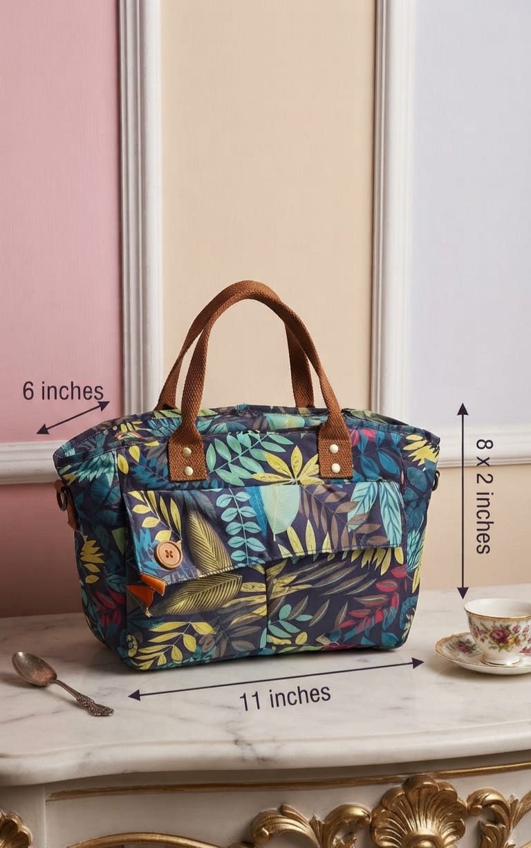 Imported Heavy-Duty Thermal Insulated Lunch Bag for Office, School & Picnic | Printed Tiffin Carrier & Meal Organizer Pouch