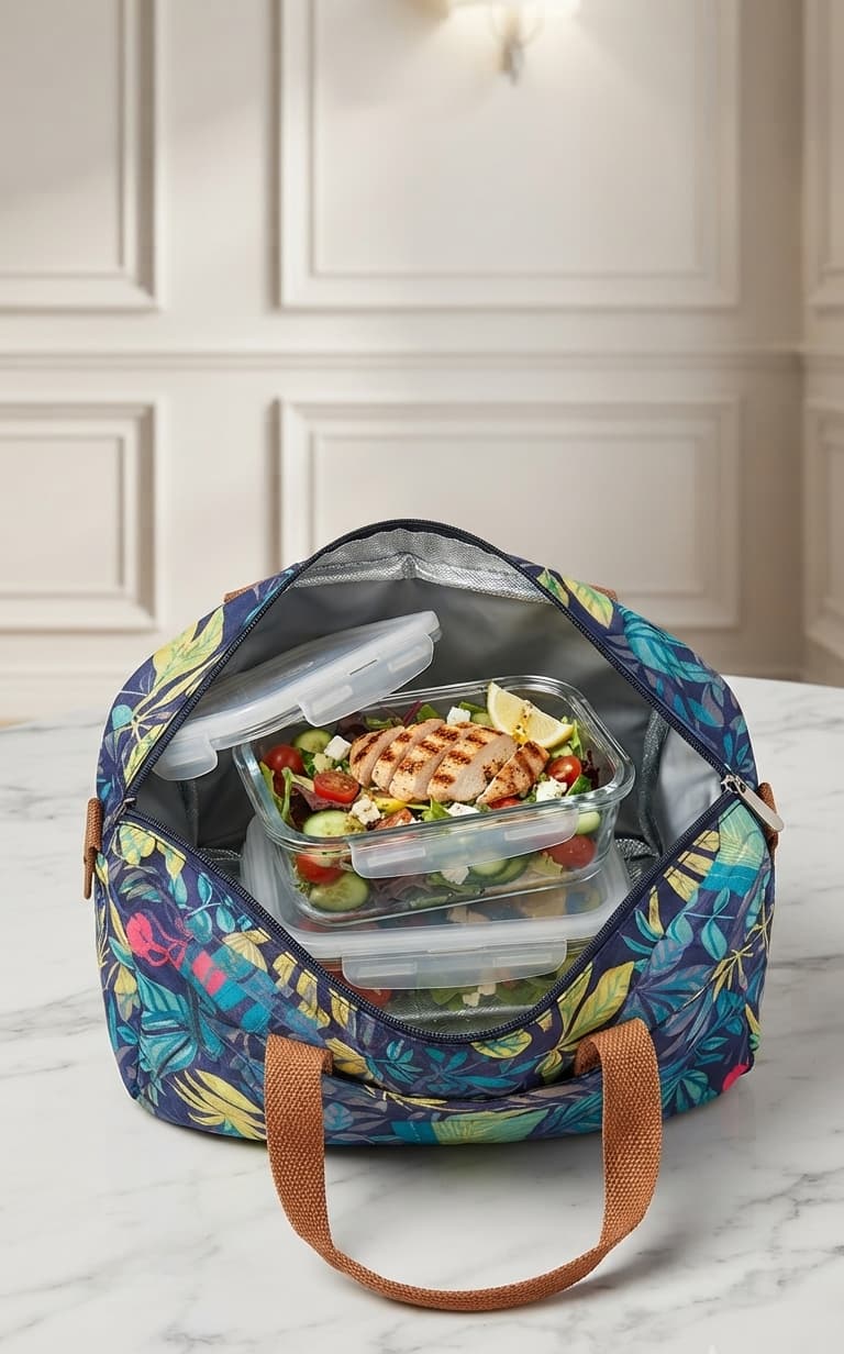 Imported Heavy-Duty Thermal Insulated Lunch Bag for Office, School & Picnic | Printed Tiffin Carrier & Meal Organizer Pouch