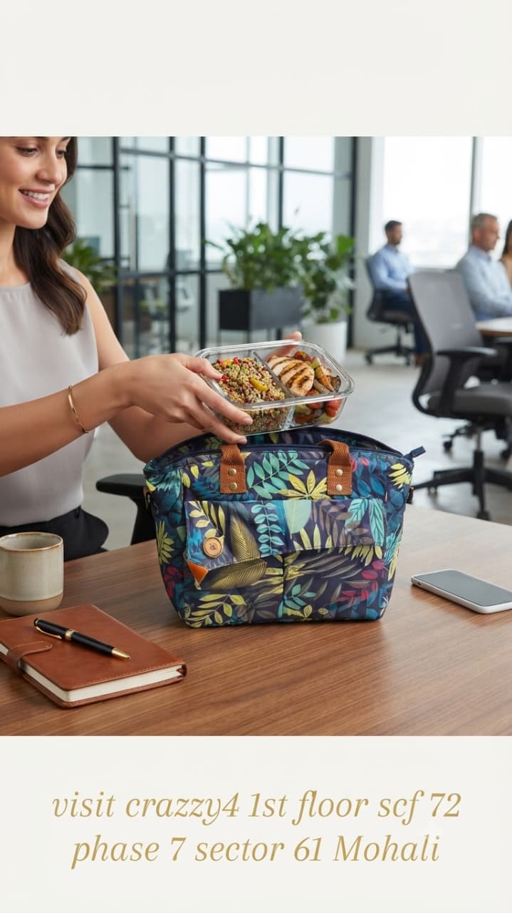 Imported Heavy-Duty Thermal Insulated Lunch Bag for Office, School & Picnic | Printed Tiffin Carrier & Meal Organizer Pouch