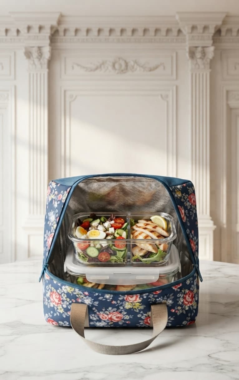 Imported Heavy-Duty Thermal Insulated Lunch Bag for Office, School & Picnic | Printed Tiffin Carrier & Meal Organizer Pouch
