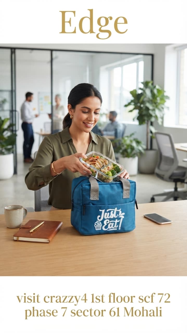 Edge Heavy Matty Insulated Lunch Bag for Office, School & Picnic | Compact Tiffin Carrier & Meal Organizer Pouch