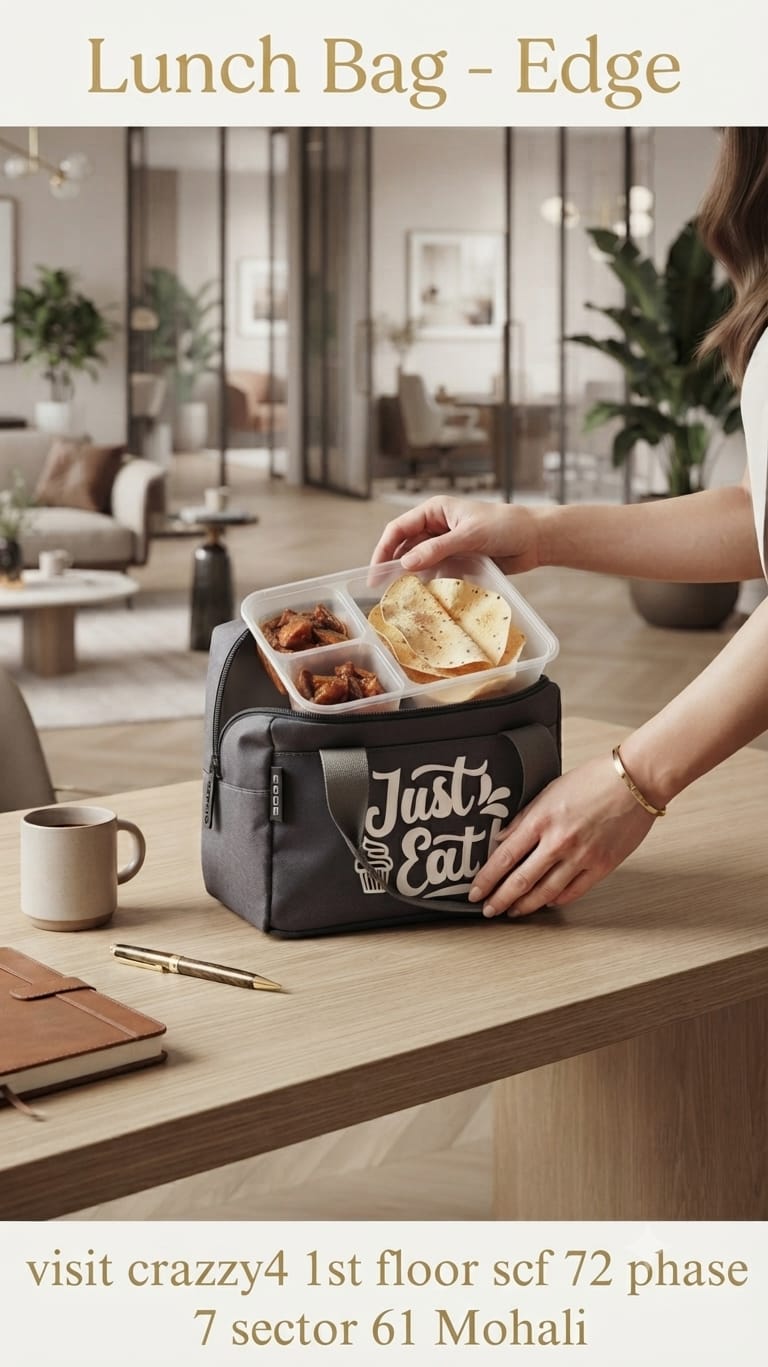 Edge Heavy Matty Insulated Lunch Bag for Office, School & Picnic | Compact Tiffin Carrier & Meal Organizer Pouch