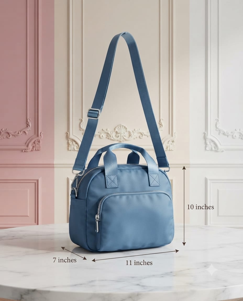 Imported Pure Sateen Waterproof Side Bag & Utility Carryall | Multi-Purpose Shopping & Makeup Kit Bag
