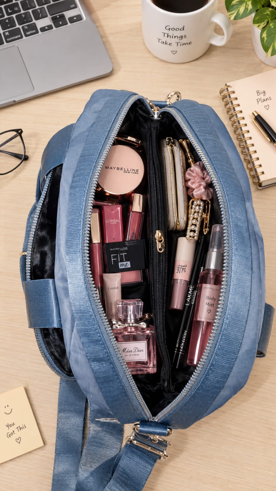 Imported Pure Sateen Waterproof Side Bag & Utility Carryall | Multi-Purpose Shopping & Makeup Kit Bag