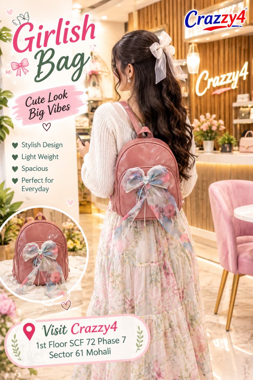 Imported Premium Patterned Backpack for Girls & Kids | Lightweight Mini Backpack for School, Office & Outings