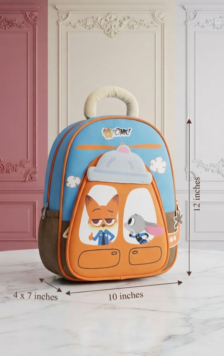 Imported Premium Patterned Kids School Backpack | Multi-Colour Lightweight Daypack for School, Office & Picnics