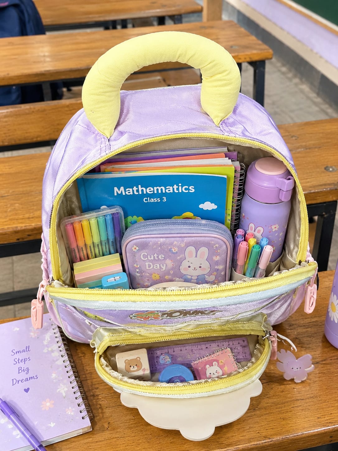 Imported Premium Patterned Kids School Backpack | Multi-Colour Lightweight Daypack for School, Office & Picnics