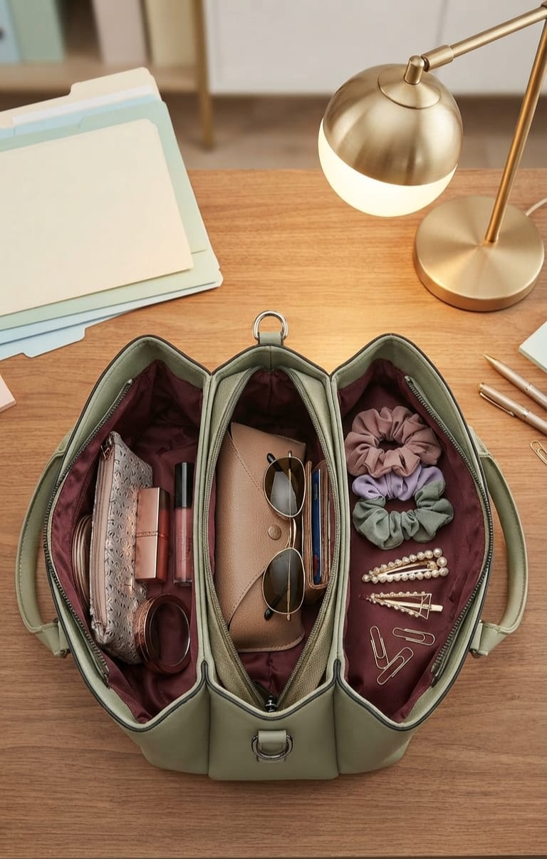 Edone Premium PU Leather Handbag for Women | 3-Compartment Shoulder Bag for Party & Office