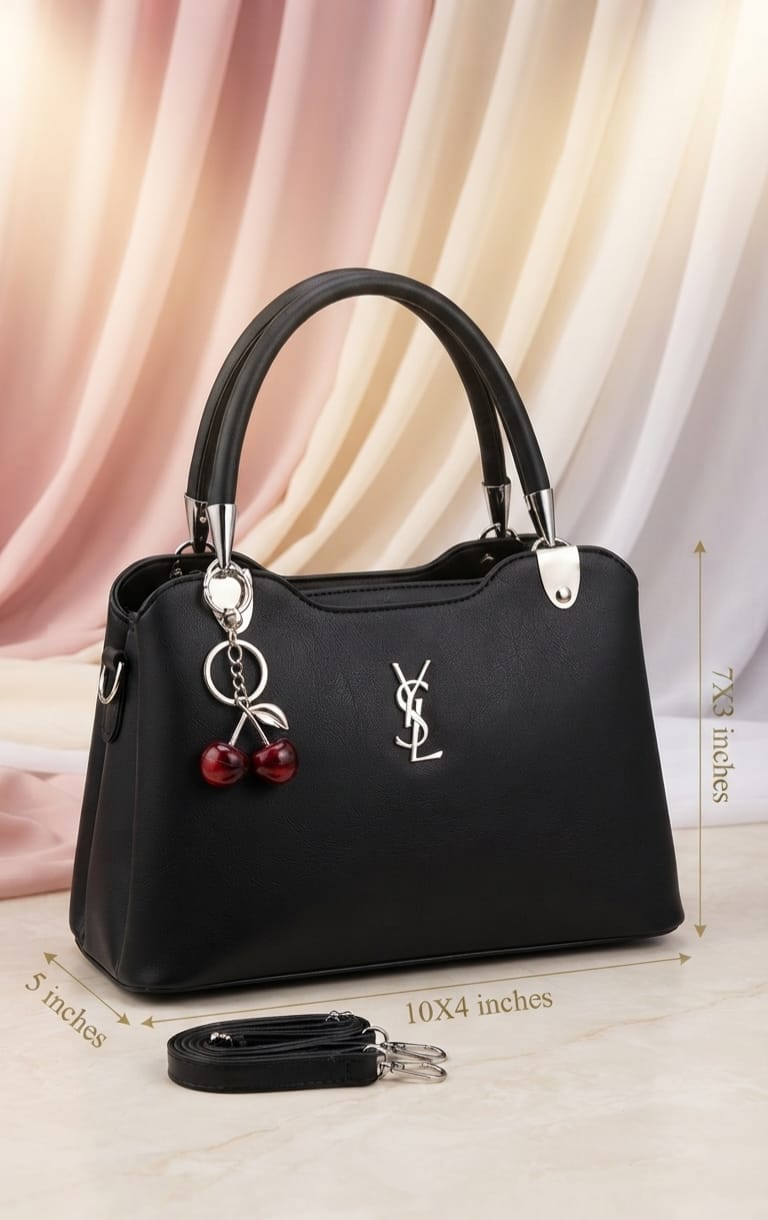 Imported Premium PU Leather Handbag for Women | 3-Compartment Shoulder Bag for Party & Office