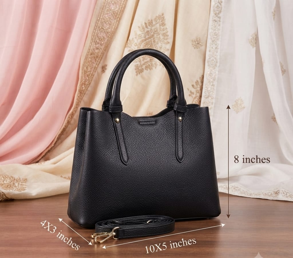 Imported Luxe PU Leather Women's Satchel Handbag | 3-Divider Shoulder Bag for Work & Parties