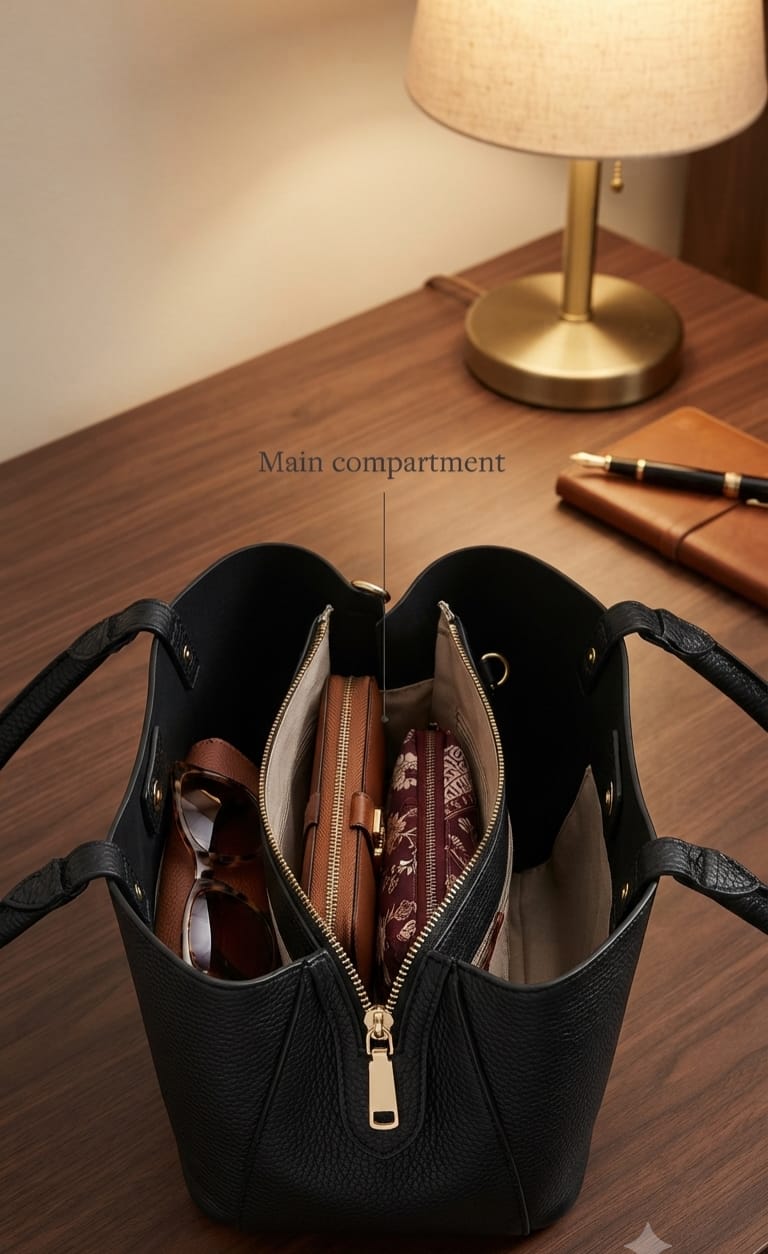 Imported Luxe PU Leather Women's Satchel Handbag | 3-Divider Shoulder Bag for Work & Parties