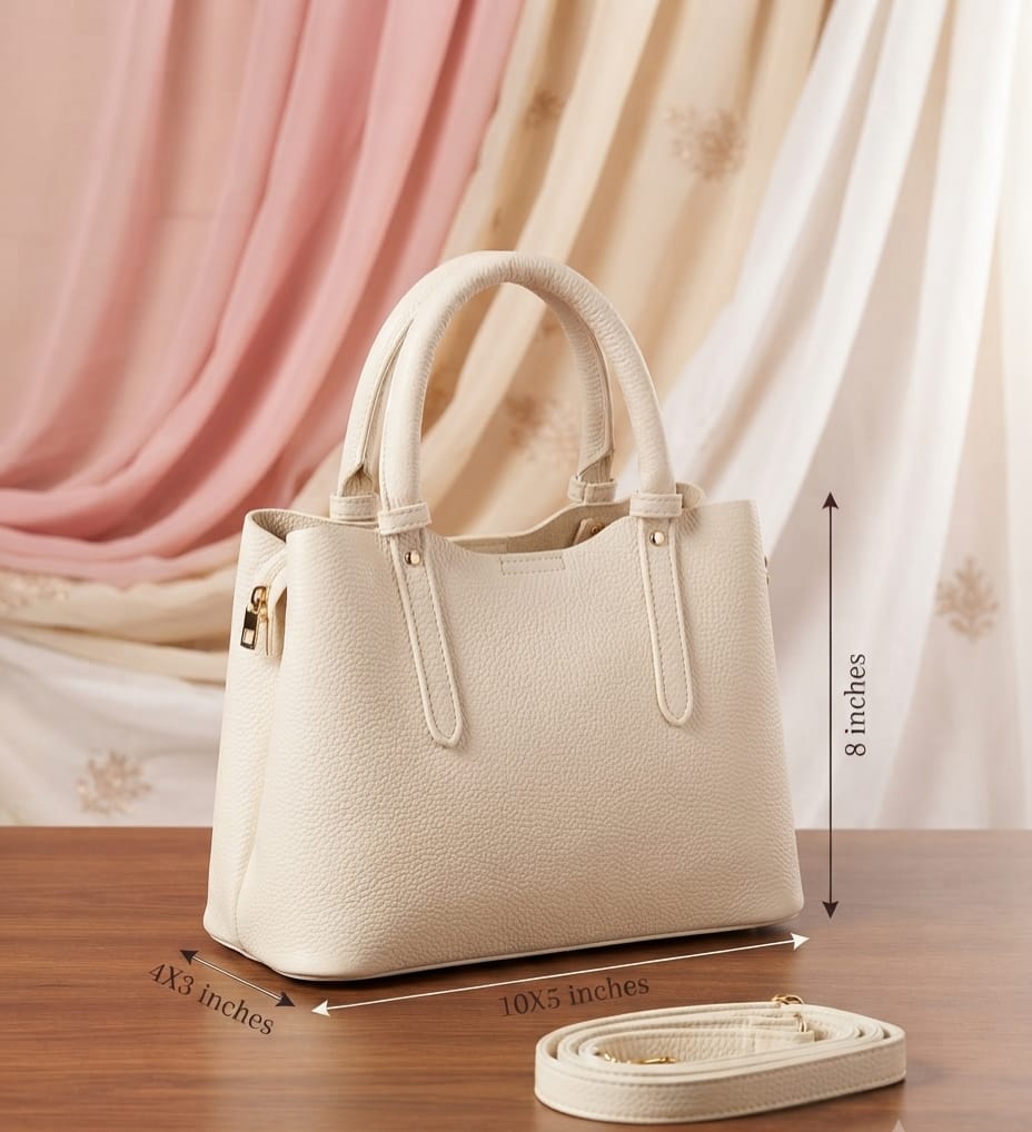 Imported Luxe PU Leather Women's Satchel Handbag | 3-Divider Shoulder Bag for Work & Parties