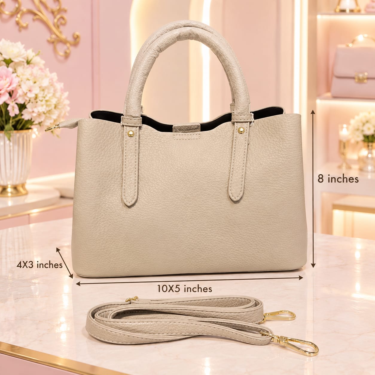 Imported Luxe PU Leather Women's Satchel Handbag | 3-Divider Shoulder Bag for Work & Parties