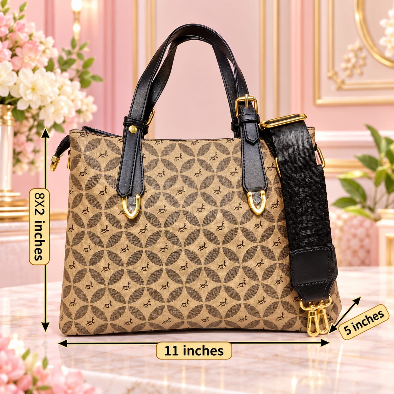 Imported High Quality PU Hand Bag Office Bags for Women | 2-Compartment Elegant Carryall