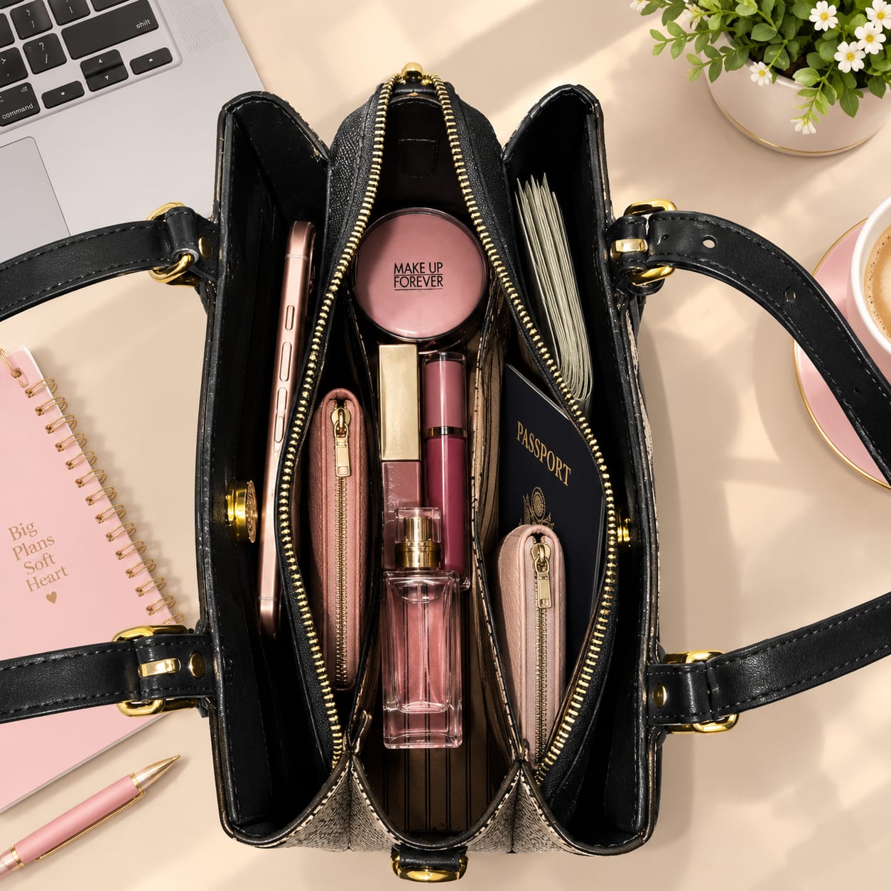 Imported High Quality PU Hand Bag Office Bags for Women | 2-Compartment Elegant Carryall