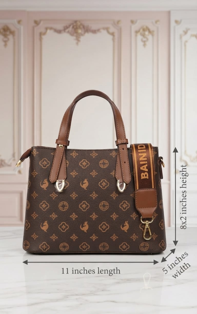 Imported High Quality PU Hand Bag Office Bags for Women | 2-Compartment Elegant Carryall