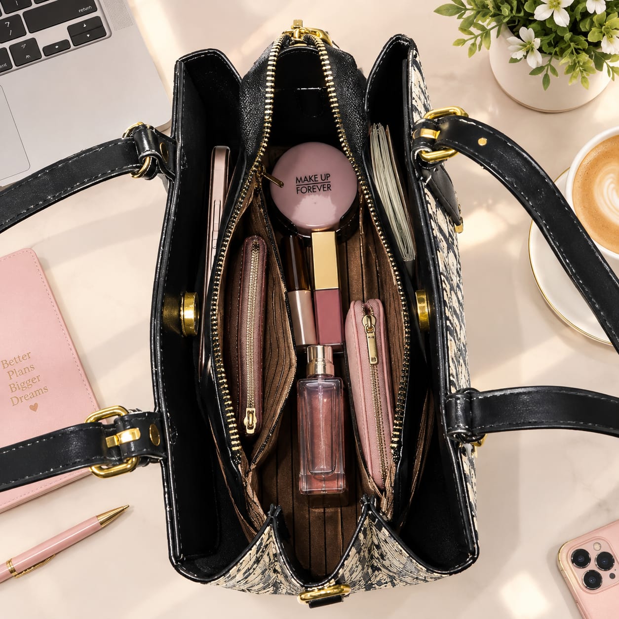 Imported High Quality PU Hand Bag Office Bags for Women | 2-Compartment Elegant Carryall