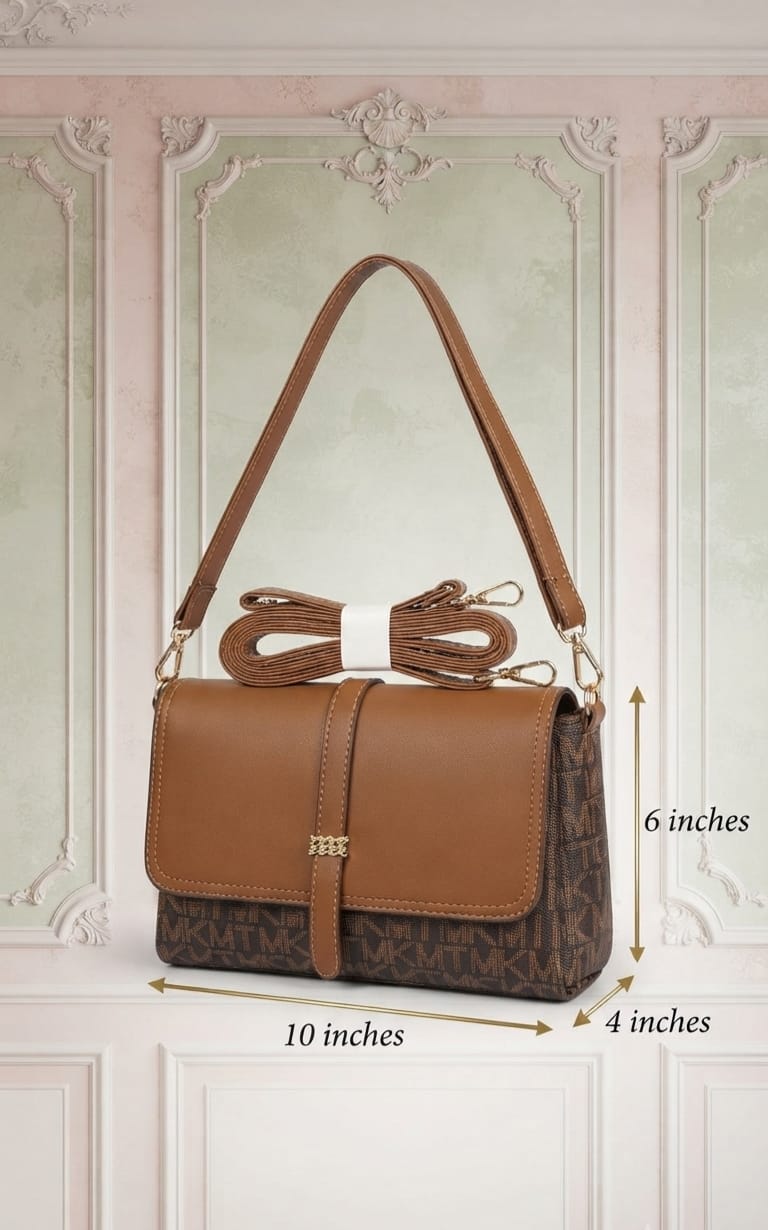 Imported High Quality PU Sling Bags Side Bags for Women | 2-Compartment Crossbody Bag with Flap Closure