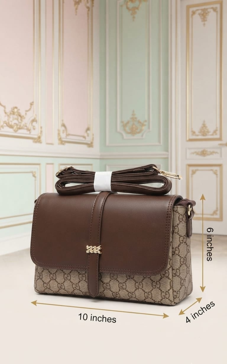 Imported High Quality PU Sling Bags Side Bags for Women | 2-Compartment Crossbody Bag with Flap Closure