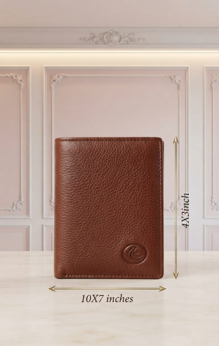 ELIANCE Pure Leather 3 Fold Men Leather Wallet for Cash, Cards & Coins