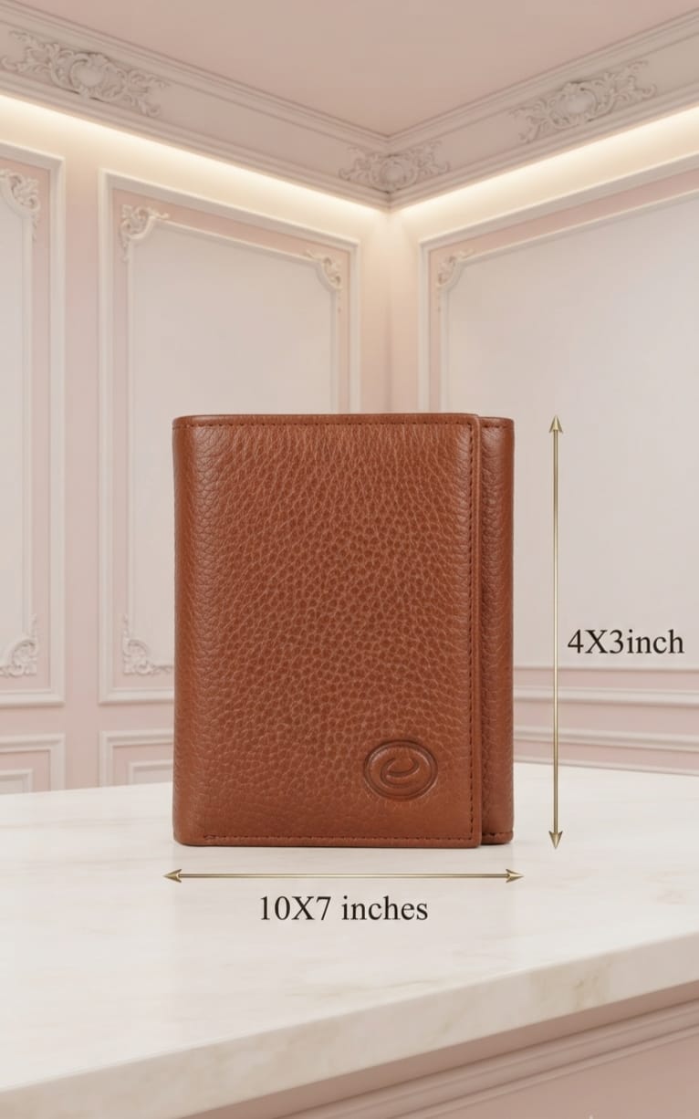 ELIANCE Pure Leather 3 Fold Men Leather Wallet for Cash, Cards & Coins