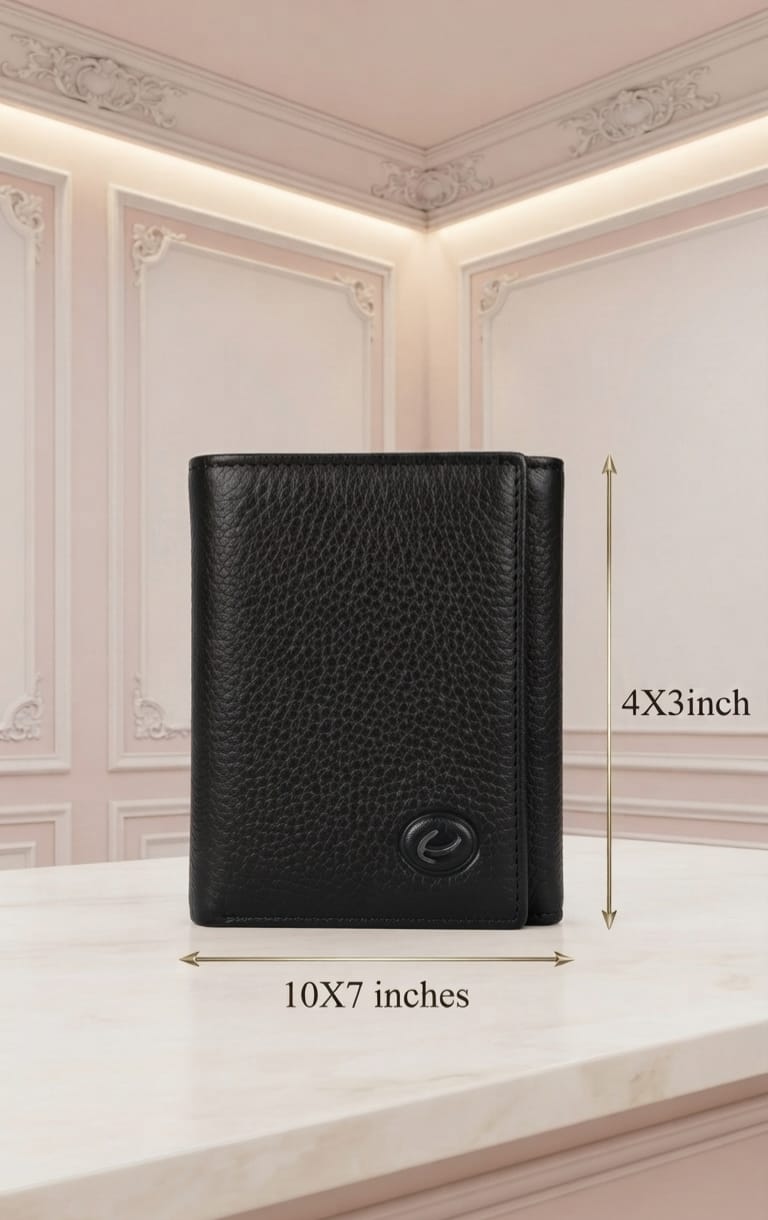 ELIANCE Pure Leather 3 Fold Men Leather Wallet for Cash, Cards & Coins