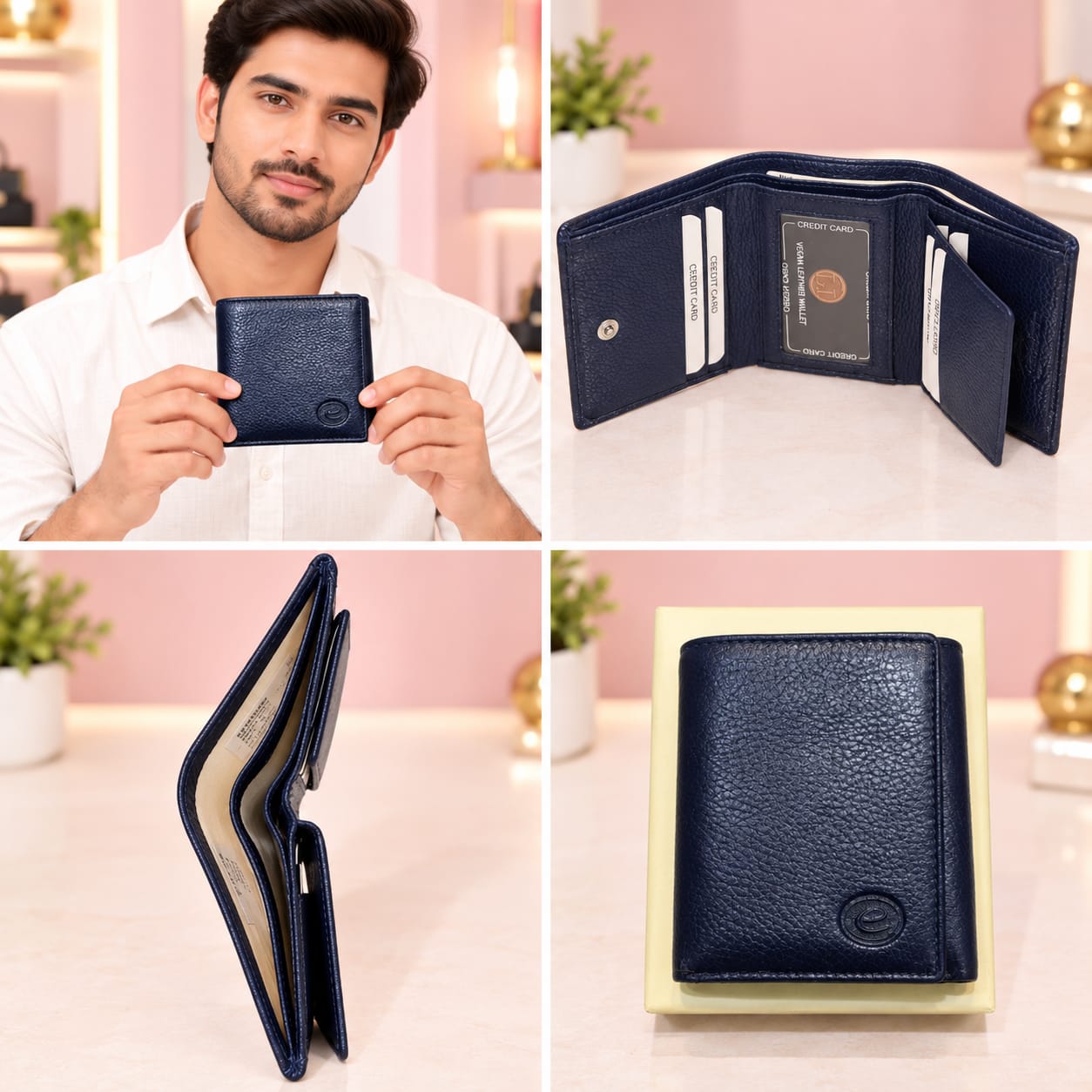 ELIANCE Pure Leather 3 Fold Men Leather Wallet for Cash, Cards & Coins