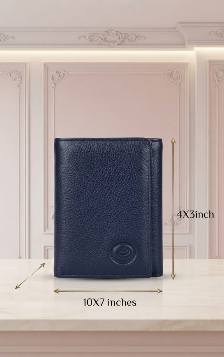ELIANCE Pure Leather 3 Fold Men Leather Wallet for Cash, Cards & Coins