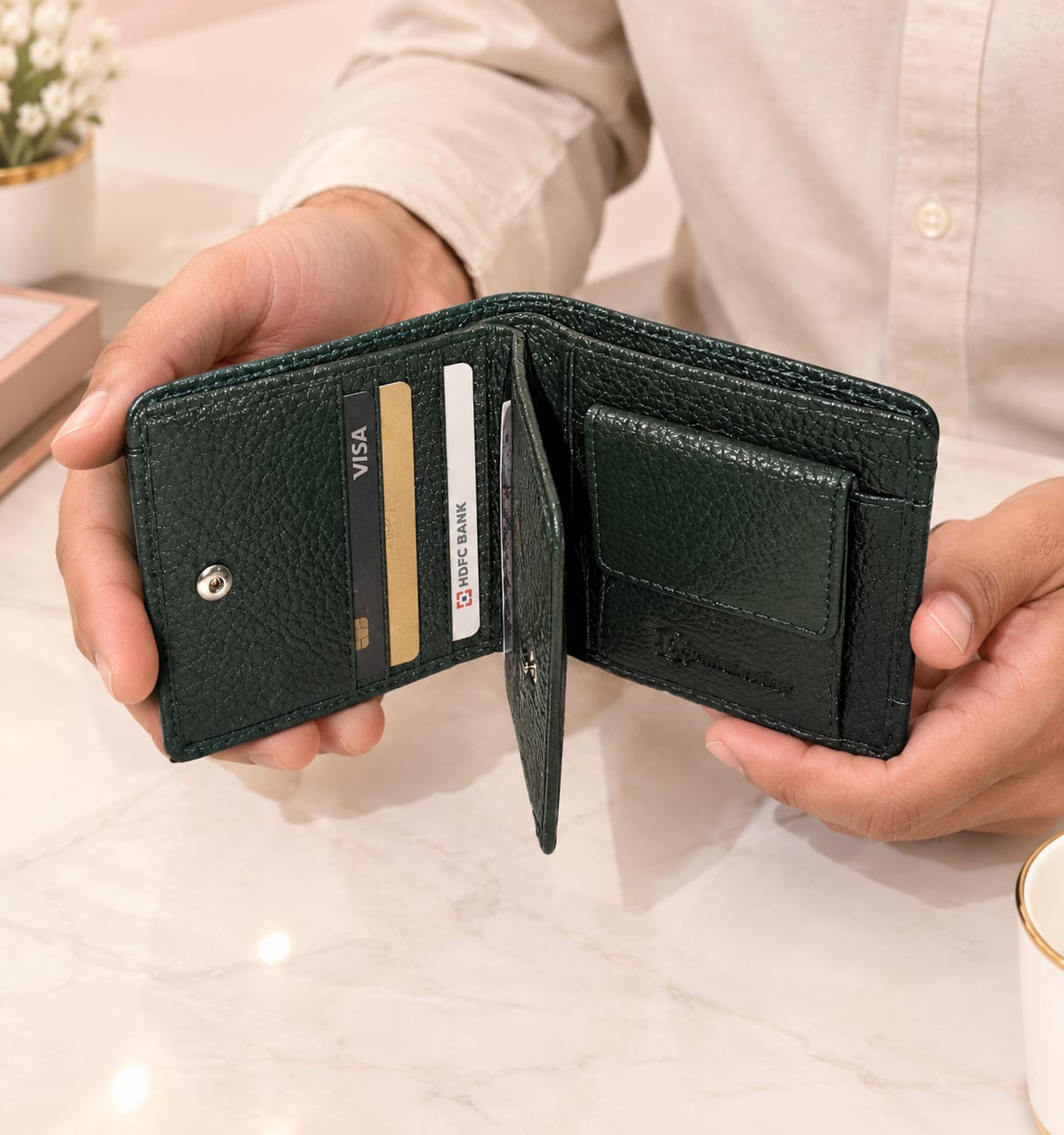ELIANCE Pure Leather Book Style Men Leather Wallet for Cash, Cards & Coins