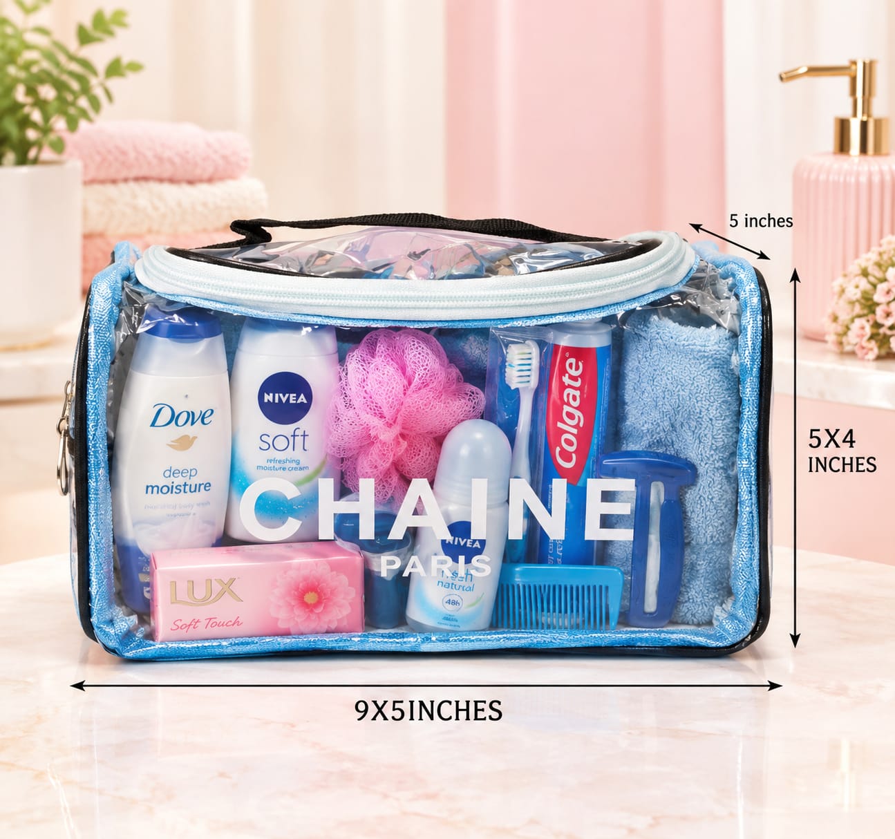 Chaine Transit Makeup Kit for Women | Travel Cosmetics & Accessories Organizer Pouch