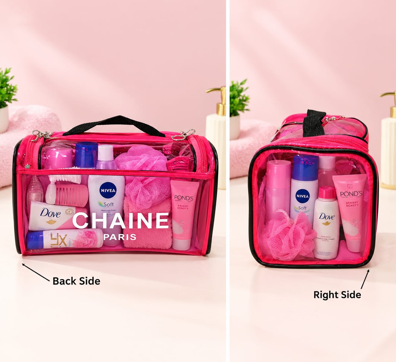Chaine Transit Makeup Kit for Women | Travel Cosmetics & Accessories Organizer Pouch