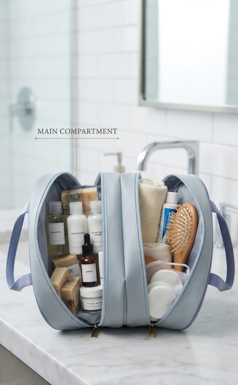 C Glary Transit Wash Bags for Women | 2-Zip Travel Makeup & Cosmetic Organizer Pouch