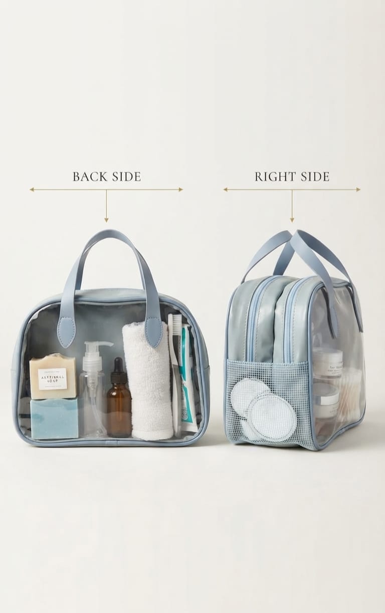 C Glary Transit Wash Bags for Women | 2-Zip Travel Makeup & Cosmetic Organizer Pouch