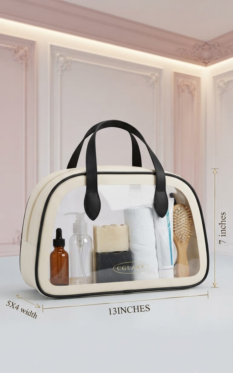 C Glary Transit Wash Bags for Women | 2-Zip Travel Makeup & Cosmetic Organizer Pouch