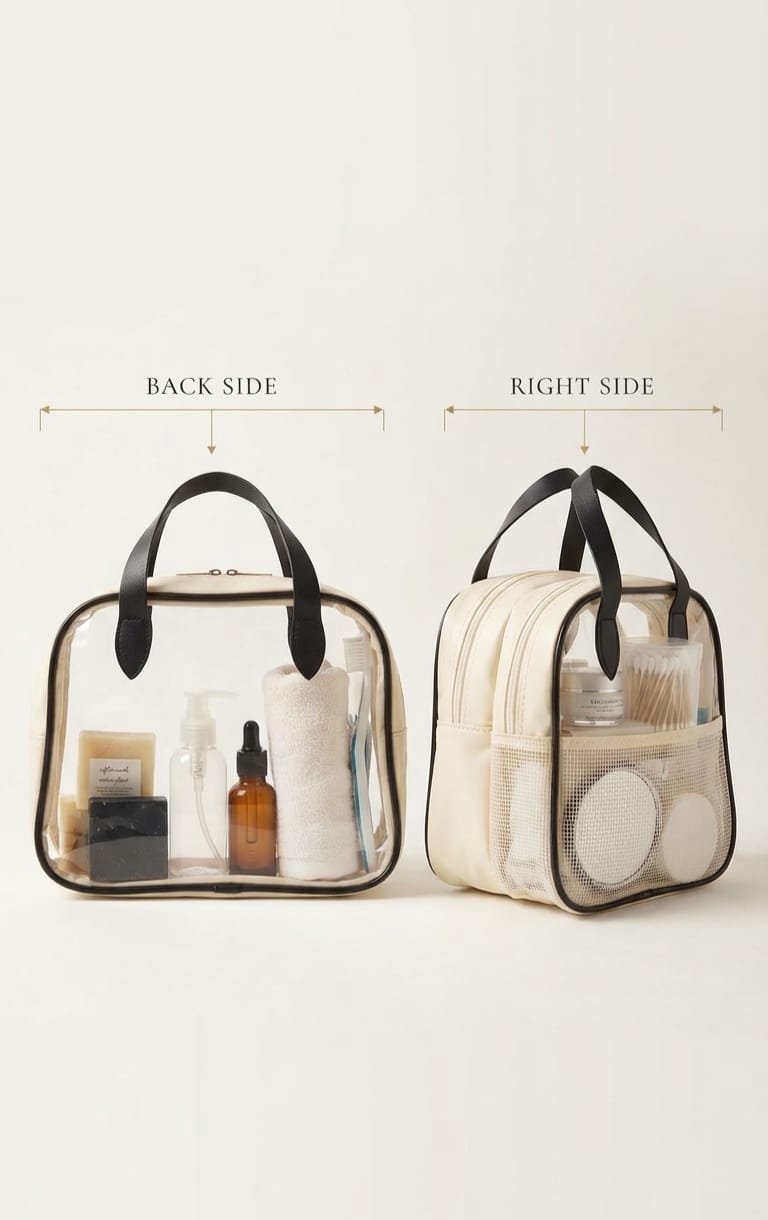 C Glary Transit Wash Bags for Women | 2-Zip Travel Makeup & Cosmetic Organizer Pouch