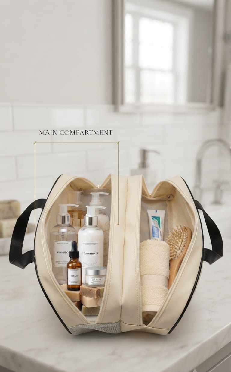 C Glary Transit Wash Bags for Women | 2-Zip Travel Makeup & Cosmetic Organizer Pouch