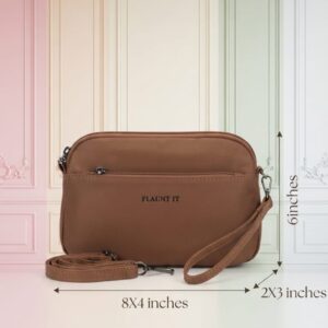 FLAUNT IT Soft PU HAND KIT WITH STRING for Cash, Cards, Coins & Mobile