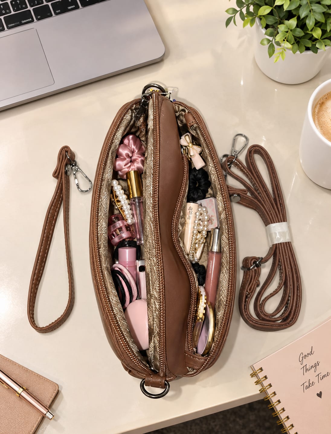 FLAUNT IT Soft PU HAND KIT WITH STRING for Cash, Cards, Coins & Mobile