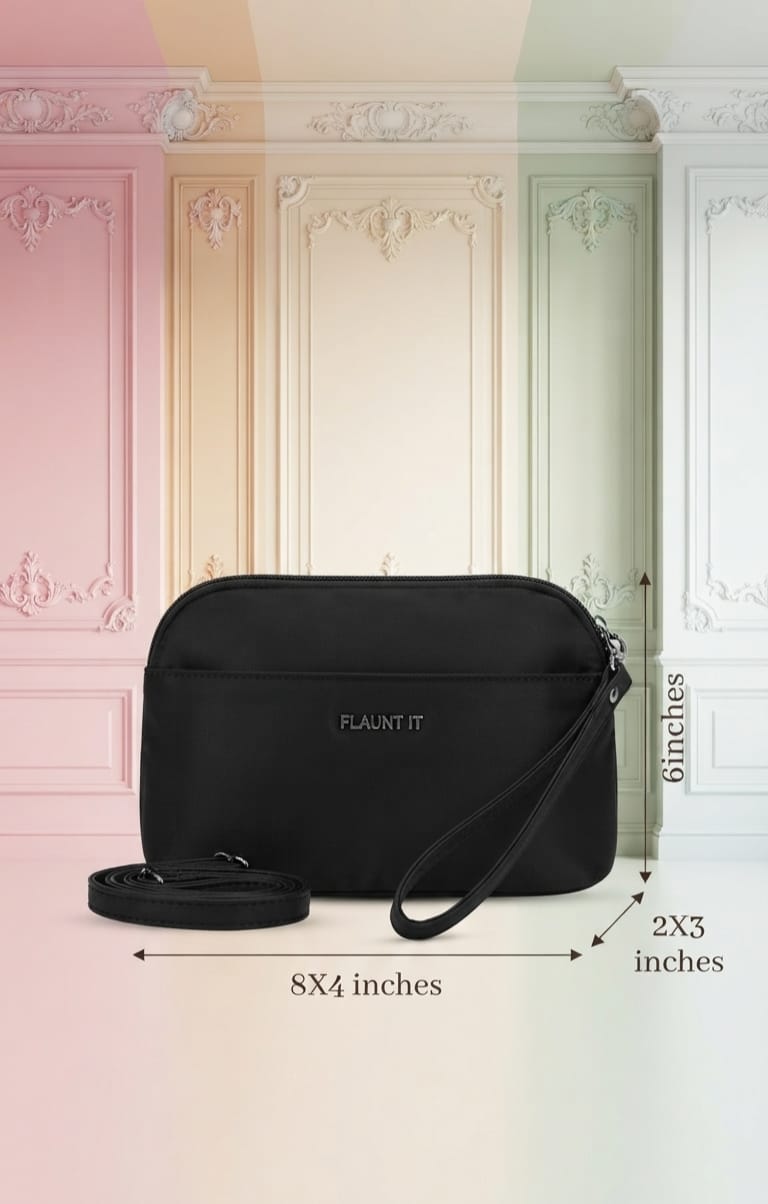 FLAUNT IT Soft PU HAND KIT WITH STRING for Cash, Cards, Coins & Mobile