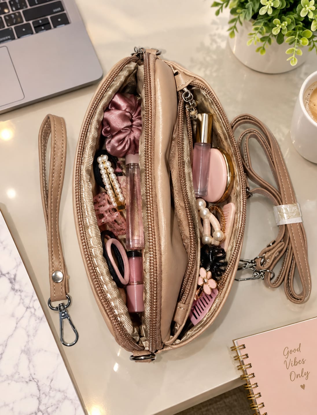 FLAUNT IT Soft PU HAND KIT WITH STRING for Cash, Cards, Coins & Mobile