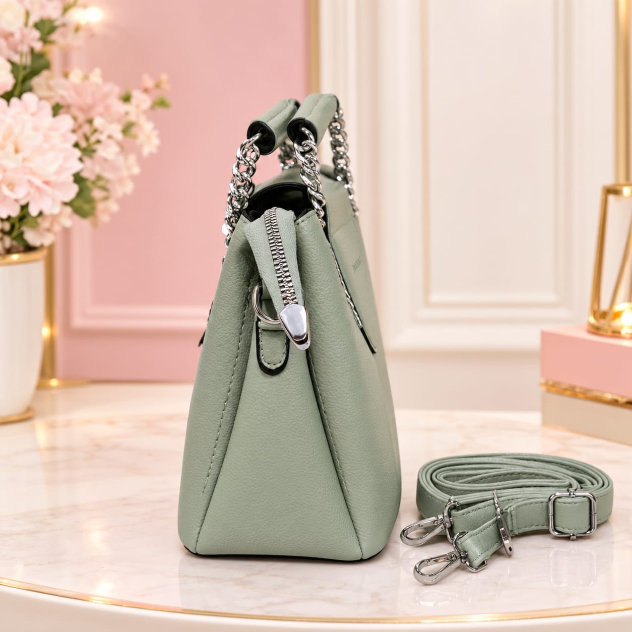 Treasure Soft PU HAND bag WITH long STRING for Cash, Cards, Coins, Mobile & Wallet