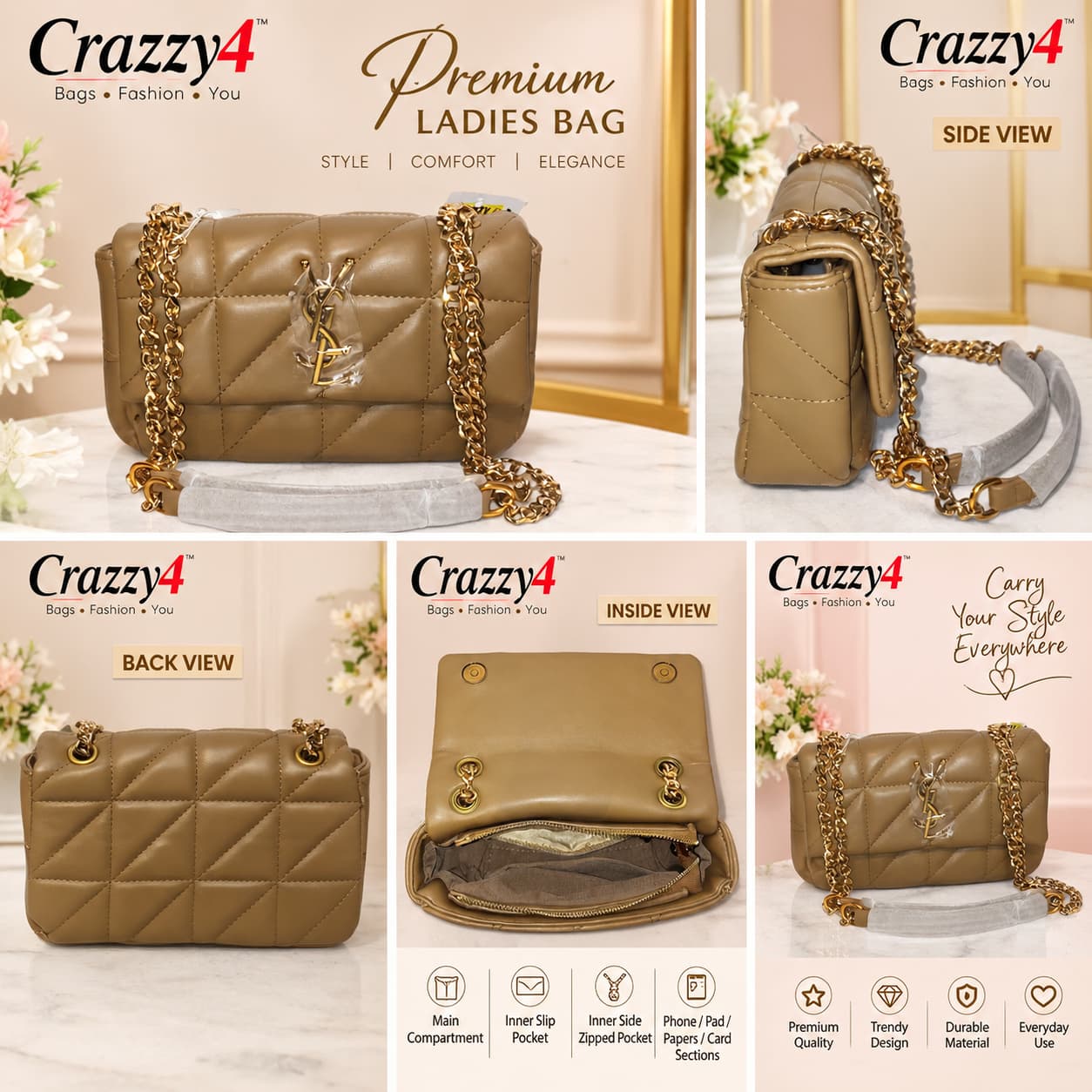 Imported High Quality PU Sling Bag for Party & Daily Use