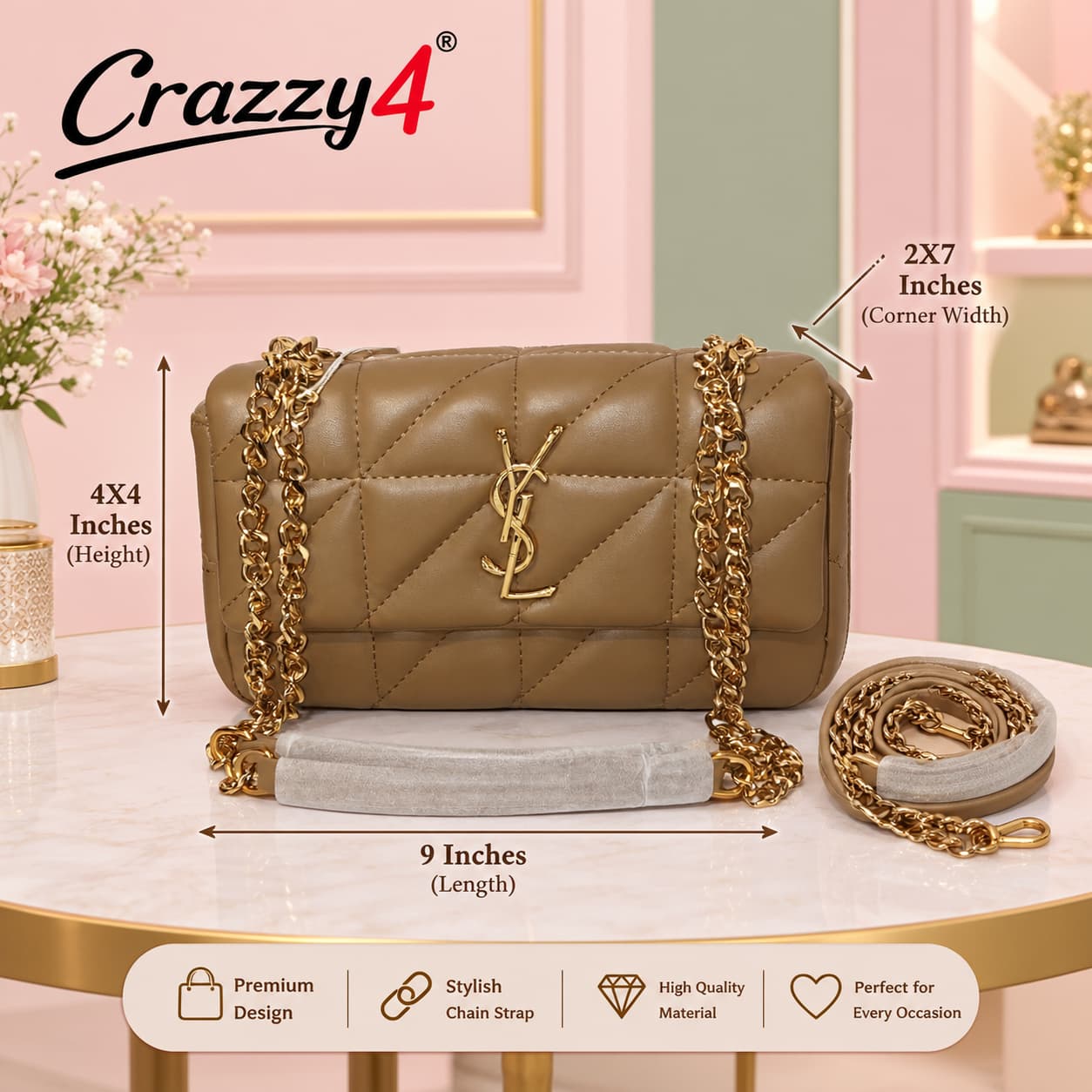 Imported High Quality PU Sling Bag for Party & Daily Use