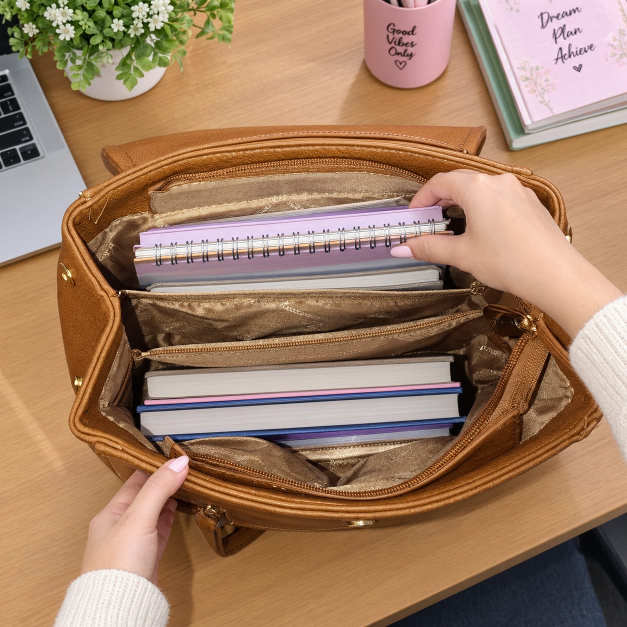 Paris & Classic High Quality PU Backpack for College, Office & Trips